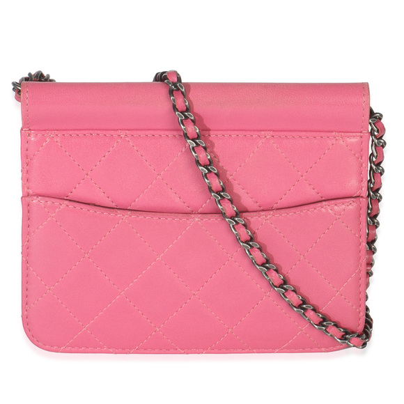 Chanel Pink Quilted Lambskin Mini Crossing Times Flap Bag - Picture 2 of 8